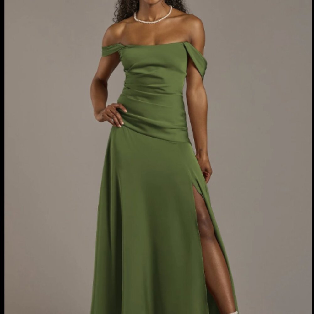 Green Galina Signature olive green bridesmaid dress